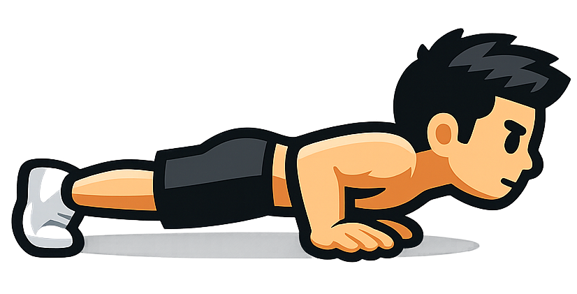 Grow Arms illustration of a person doing a push-up